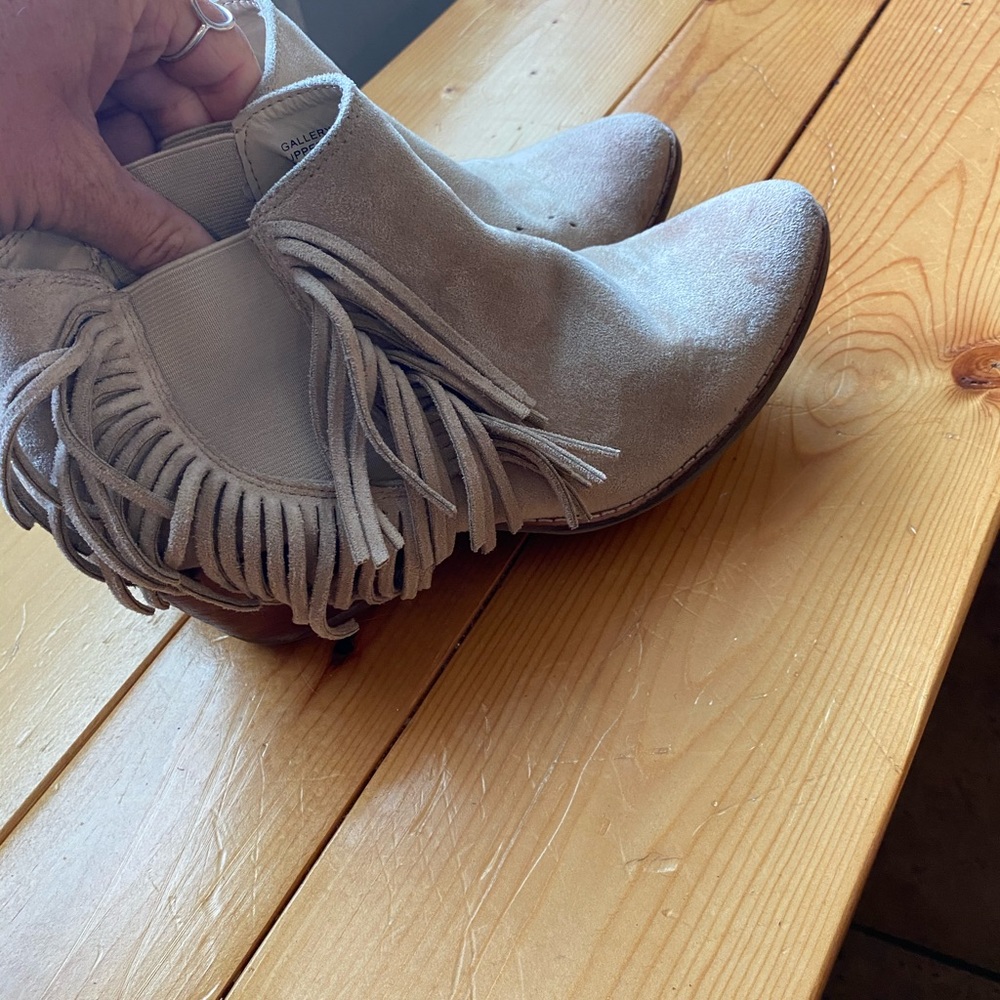 Coconuts Tan Fringe Boots